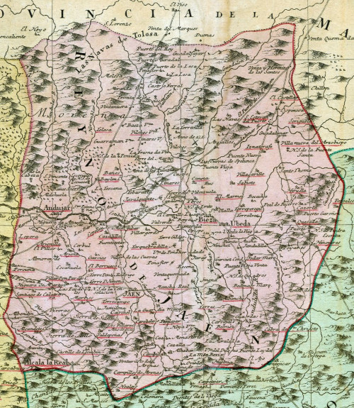 Provincia de Jan - Provincia de Jan. Mapa 1782