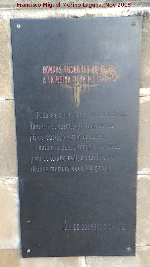 Monumento al Ballestero Baezano - Monumento al Ballestero Baezano. Placa
