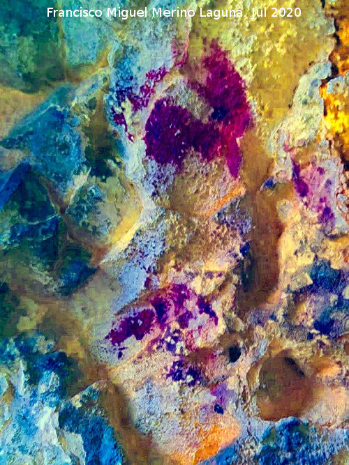 Pinturas rupestres de la Pe�a del Gorri�n IV - Pinturas rupestres de la Pe�a del Gorri�n IV. Tratada con Dstretch