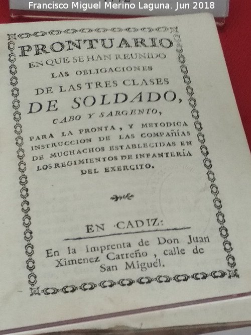 Carlos III - Carlos III. Ordenanza del Soldado, Cabo y Sargento 1780. Exposicin Palacio Villardompardo - Jan