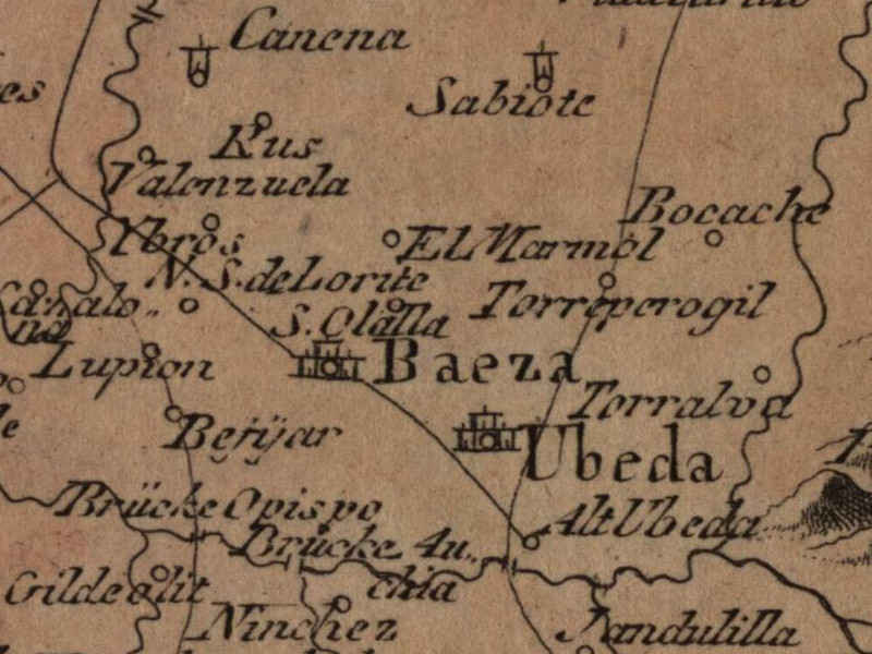 Historia de Canena - Historia de Canena. Mapa 1799