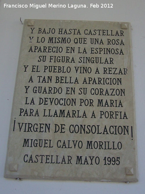 Ermita de la Consolacin - Ermita de la Consolacin. Placa