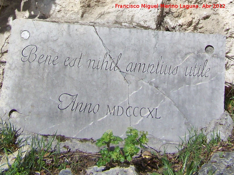 Antiguo T�nel de Santa Luc�a - Antiguo T�nel de Santa Luc�a. Placa