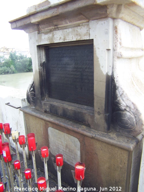 Triunfo de San Rafael del Puente Romano - Triunfo de San Rafael del Puente Romano. Placas