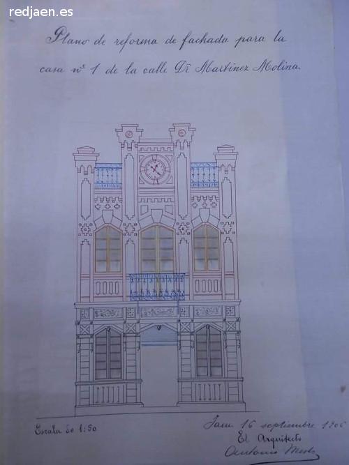 Casa de Las Heras - Casa de Las Heras. Plano firmado por el arquitecto en 1906