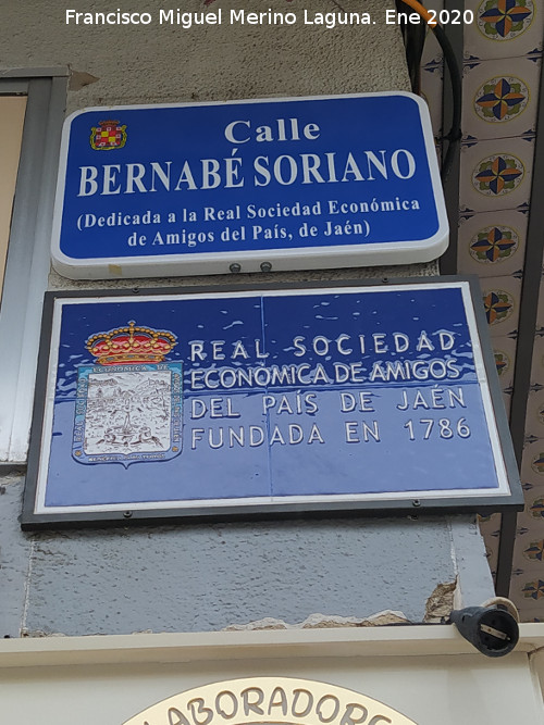 Calle Bernab� Soriano - Calle Bernab� Soriano. Placa