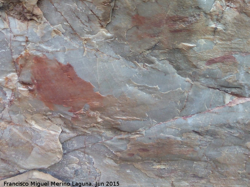 Pinturas rupestres de la Cueva de los Arcos II - Pinturas rupestres de la Cueva de los Arcos II. Parte baja del panel