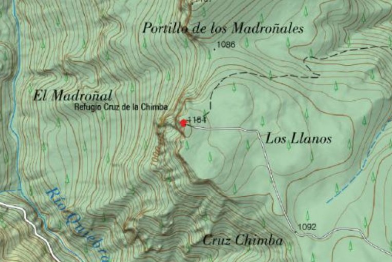 Refugio de la Chimba - Refugio de la Chimba. Mapa