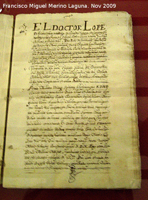 Catedral de Jan. Archivo Histrico Diocesano - Catedral de Jan. Archivo Histrico Diocesano. Sentencia del Dr. Lope Velasco a favor del patronato de la ciudad de Andjar sobre el Santuario de la Virgen de la Cabeza y contra su cesin a los carmelitas descalzos. Madrid, 14 de noviembre de 1595