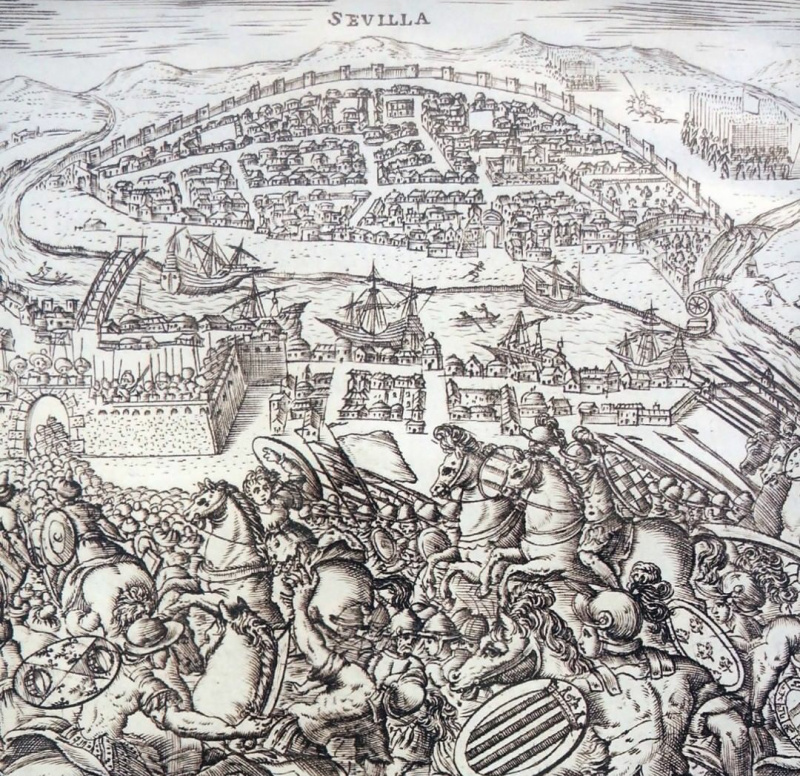 Historia de Sevilla - Historia de Sevilla. Sitio de Sevilla 1632. Grabado de J. de Vera