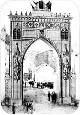 Muralla de Jan. Puerta Barrera. Arco conmemorativo de la visita de Isabel II en la Puerta Barrera, 1862.