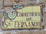 Calle Corredera de San Fernando. Placa