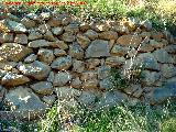 Cordel del Collado de la Yedra. Muro de piedra seca para contener la tierra