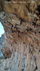 Pinturas rupestres del Abrigo de los Caones IV. Estalactitas