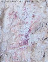 Pinturas y petroglifos rupestres de la Llana II. Antropomorfo en forma de Y del abrigo