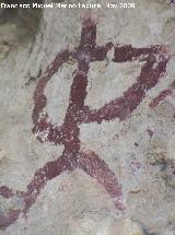 Pinturas rupestres de la Cueva de la Graja-Grupo VIII. Antropomorfo tipo phi con dos piernas