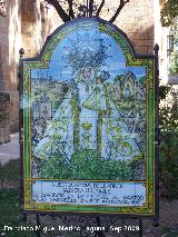 Santuario de Linarejos. Placa conmemorativa de la aparicin de la Virgen