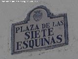 Plaza de las Siete Esquinas. Placa