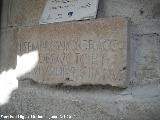 Palacio de los Se�ores De La Chica. Inscripci�n romana procedente del Cerro Maquiz