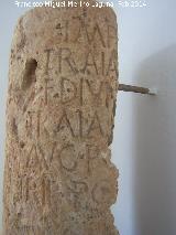 Historia de Navas de San Juan. Miliario romano, Museo Arqueolgico de Santisteban