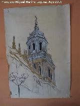 Catedral de Jan. Torre Sin Campanas. Dibujo de Juan Manuel Garca Montejo