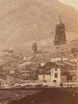 Baslica de San Ildefonso. Torre campanario. Foto antigua