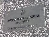 Depsito de agua de las Cruces. Placa