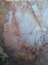 Pinturas rupestres del Abrigo del Hornillo I. Posible antropomorfo inferior