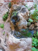 Eremitorio de la Cueva de las Cruces. Cazoletas con canalizaciones