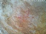Pinturas rupestres del Abrigo del Faralln. Mancha roja de la izquierda