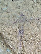 Pinturas rupestres del Abrigo de Vtor I. Antropomorfo en cruz
