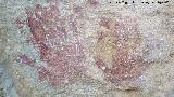 Pinturas rupestres y petroglifos Cueva del Clarillo. Pareja de manos