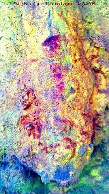 Pinturas rupestres y petroglifos Cueva del Clarillo. Tratada con Dstretch