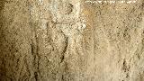 Pinturas rupestres y petroglifos Cueva del Clarillo. Petroglifo circular y pectiniforme derecho