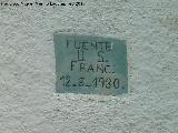 Fuente de San Francisco. Placa