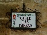 Calle Las Parras. Placa