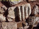 Castillo de Recena. Restos romanos reutilizados en la muralla