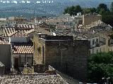 Muralla de beda. Desde la Torre del Reloj. Torren Muebles Trinidad y al fondo el Torren del Portillo del Santo Cristo