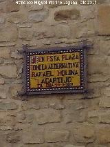 Plaza de Toros de San Nicasio. Placa