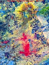 Pinturas rupestres del Abrigo del Guadal�n II. Tratada con Dstretch