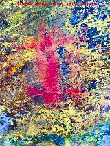Pinturas rupestres del Abrigo del Guadal�n II. Tratada con Dstretch