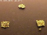 Oppidum de Giribaile. Plaquitas de oro ibricas procedentes posiblemente de una diadema. Finales siglo VII a.C. Museo Provincial