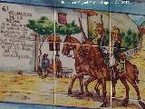 Historia de Villanueva de la Reina. Azulejos en la Casa de Postas - Villanueva de la Reina