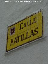 Calle Matillas. Placa