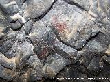 Pinturas rupestres de la Cueva de los Herreros Grupo V. Restos en el techo