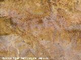 Pinturas rupestres de la Cueva del Engarbo I. Grupo II. Panel VII. Antropomorfo inferior en representacin de alguna danza