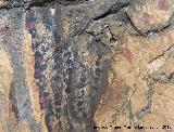 Pinturas rupestres de la Cueva de los Soles Abside VI. Puntos negros