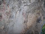 Pinturas rupestres de la Cueva Secreta Grupo II. A la derecha del antropomorfo gigante