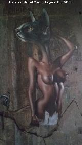 Graffiti de Belin Mujer Gato de la Cruz