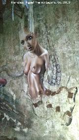 Graffiti Mujer y el Pulpo de la Cruz